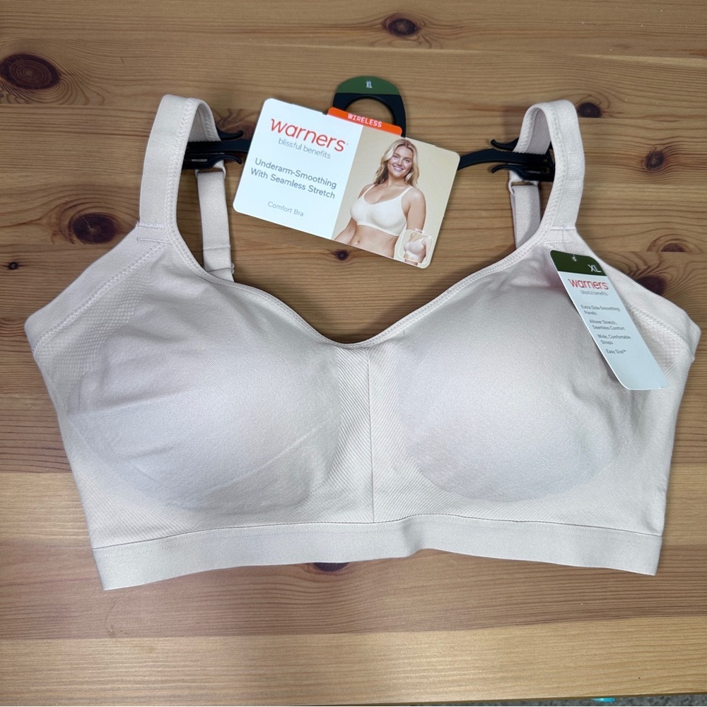 Warner’s Seamless Underarm-Smoothing Bra | Stretch Comfort | Size XL | NWT